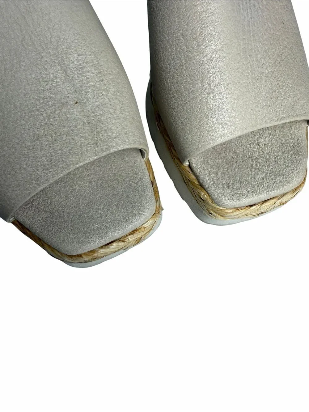 Dolce Vita Cream Leather Platform Slide Sandals size 10